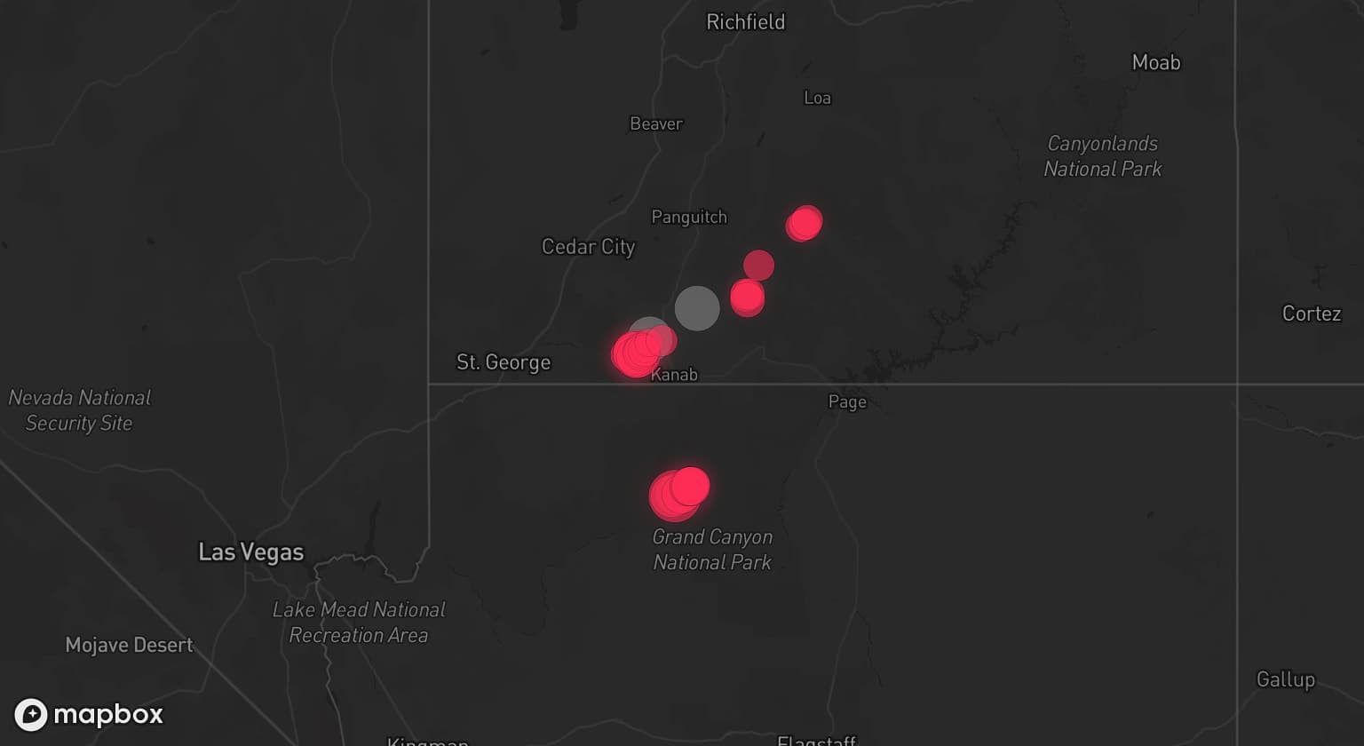 Storm map for 2 areas across Utah