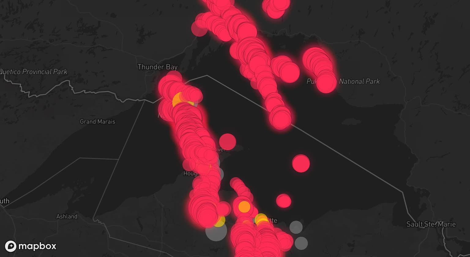 Storm map for 11 areas across Michigan
