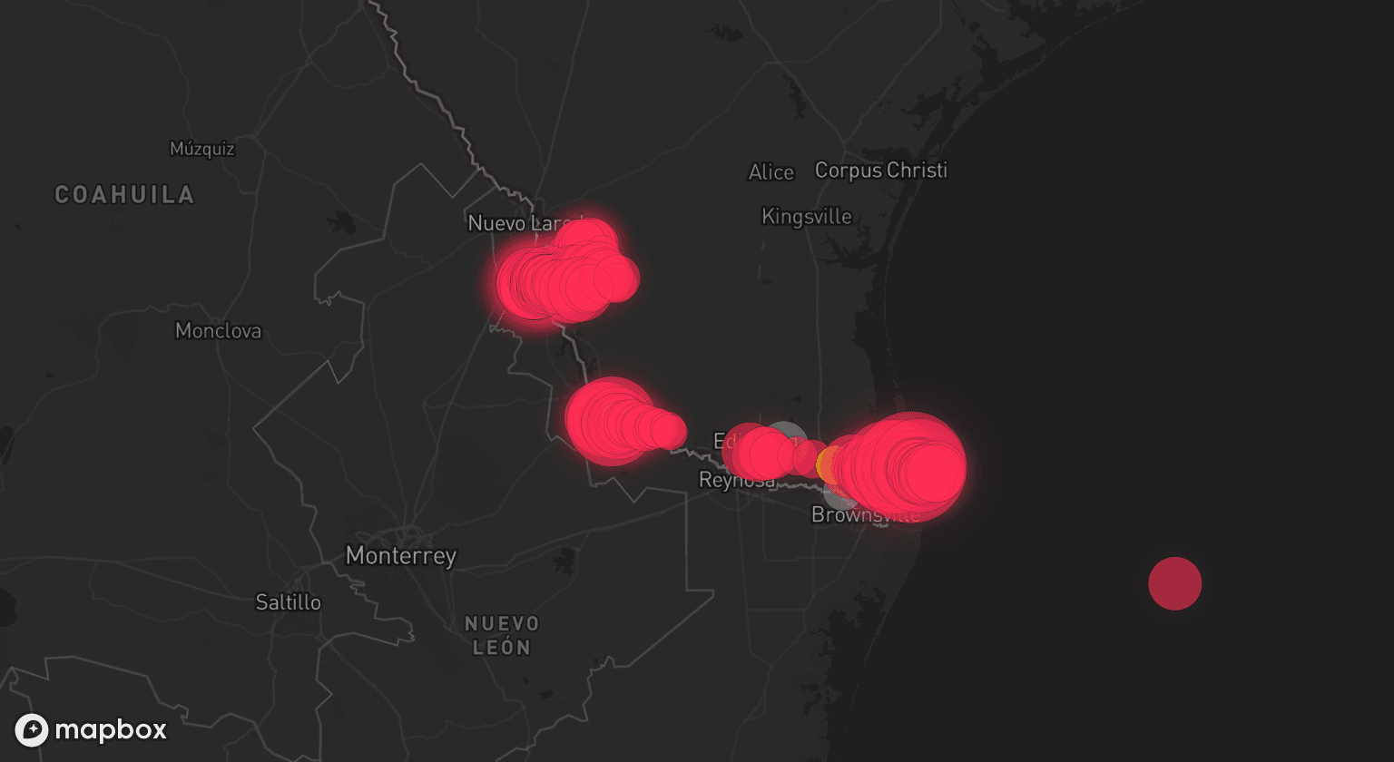 Storm map for 6 areas across Texas