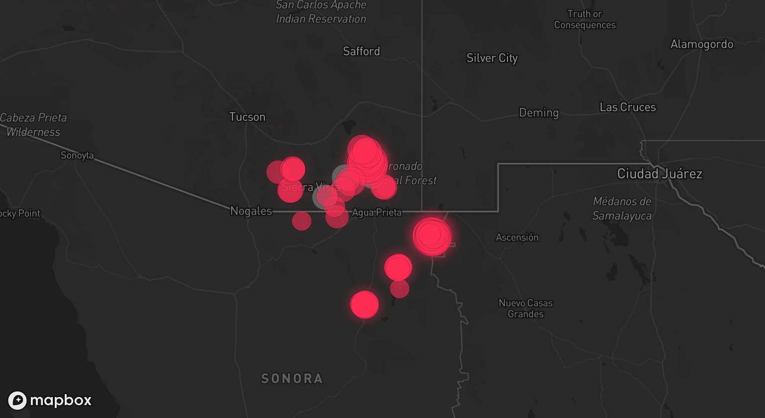 Storm map for 4 areas across Arizona