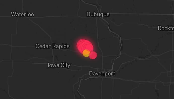 Storm map for the Clinton County, IA area