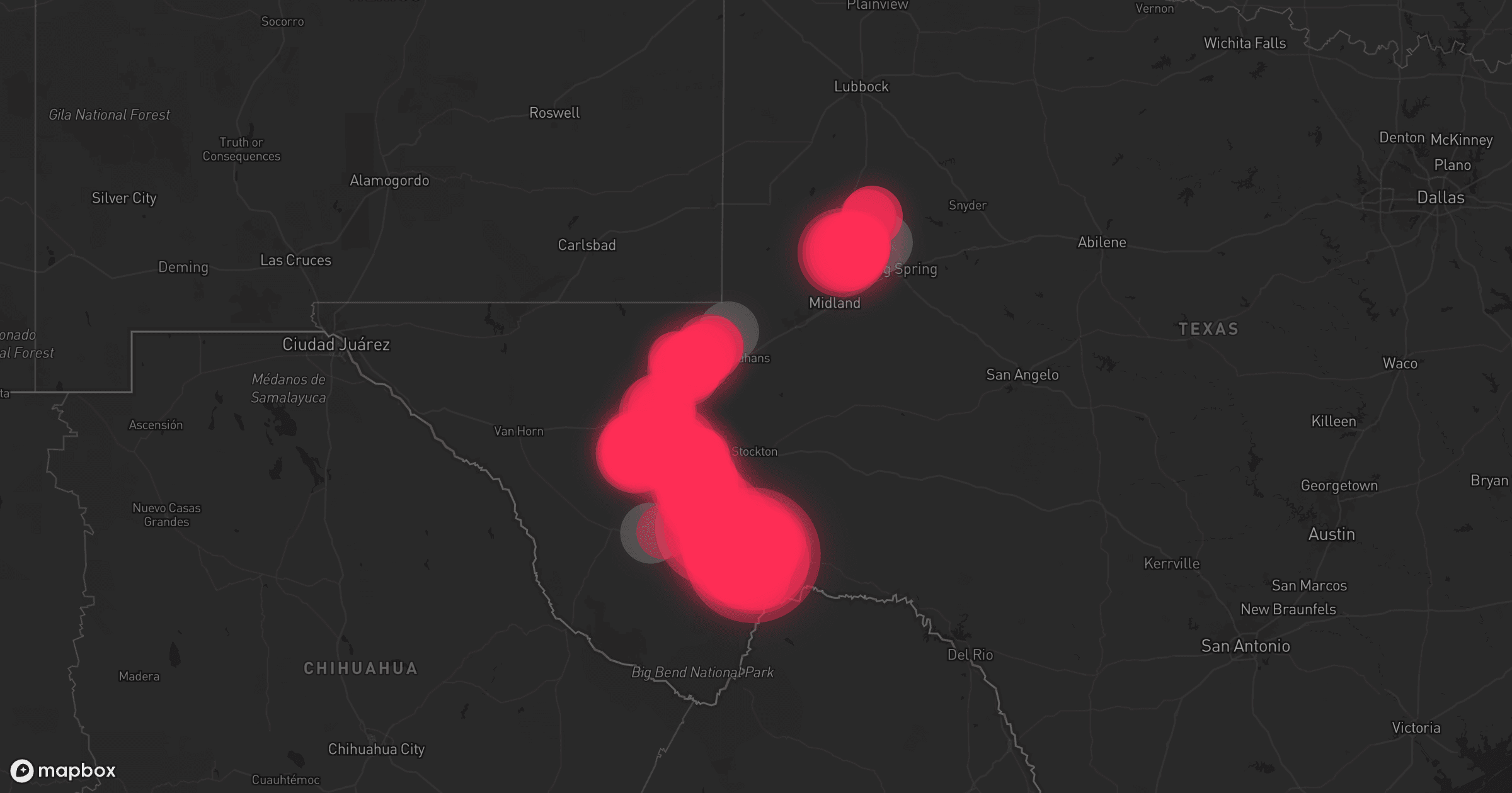 Storm map for 8 areas across Texas