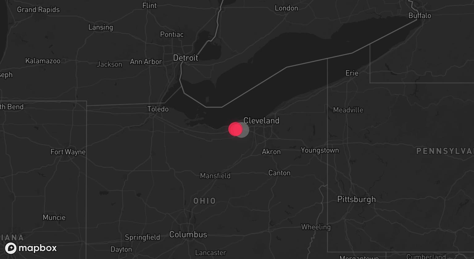Storm map for the Elyria, OH area