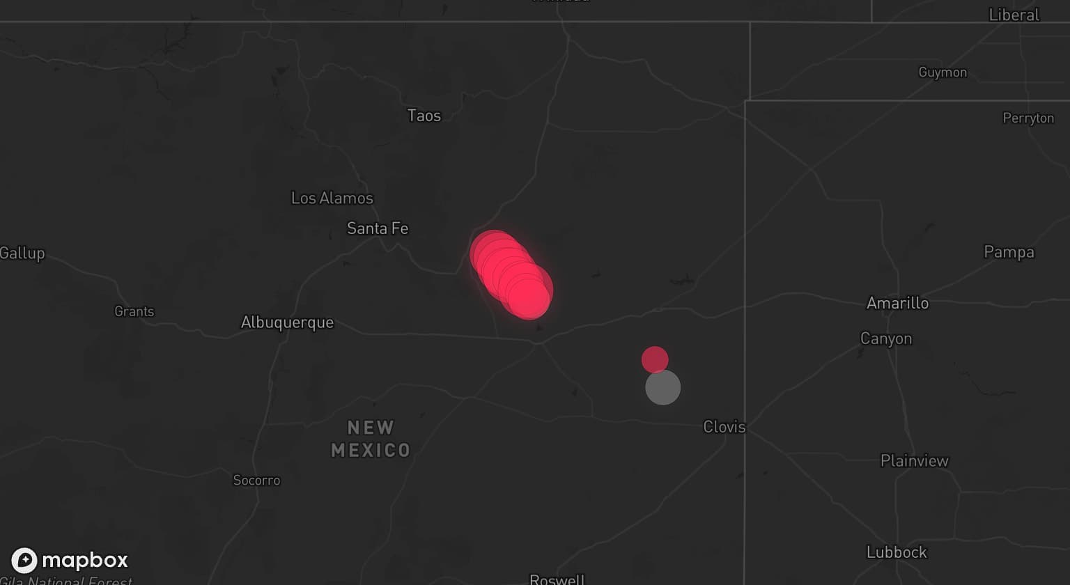 Storm map for 3 areas across New Mexico