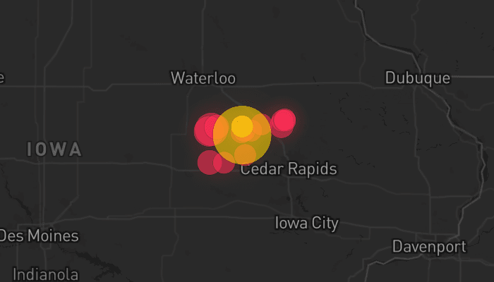 Storm map for the Benton County, IA area