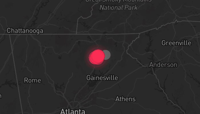 Storm map for the White County, GA area