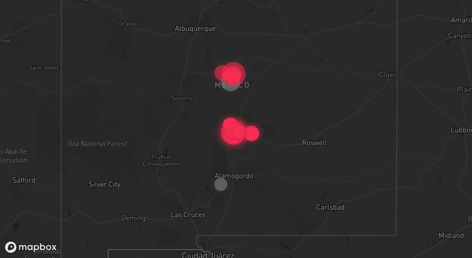 Storm map for 3 areas across New Mexico
