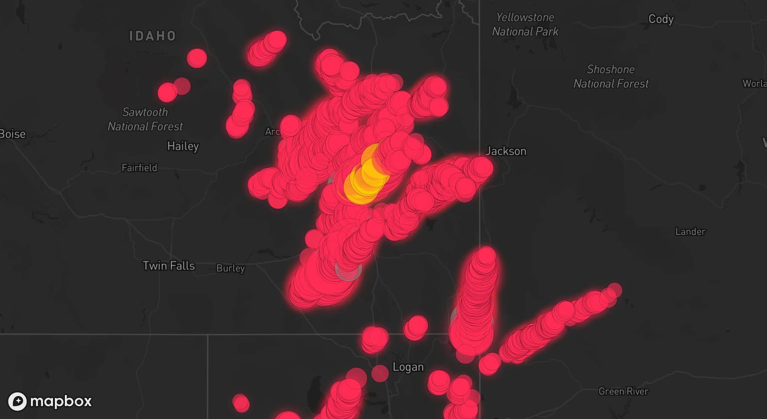 Storm map for 10 areas across Idaho