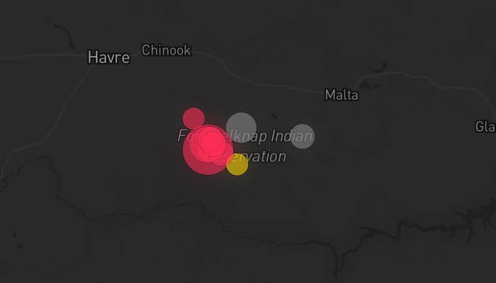 Storm map for 2 areas across Montana