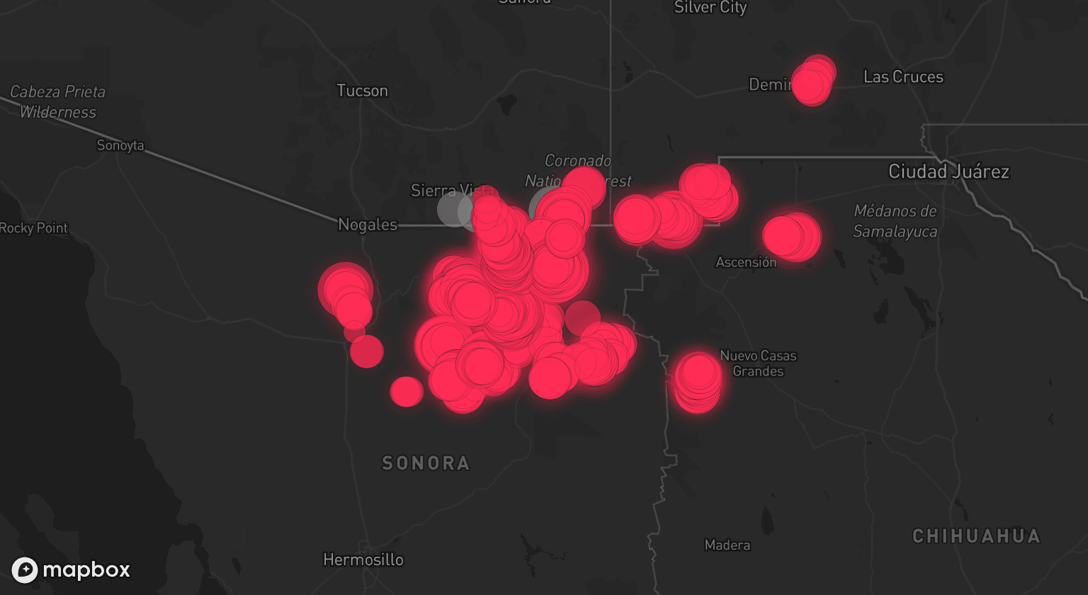 Storm map for 4 areas across Arizona and New Mexico