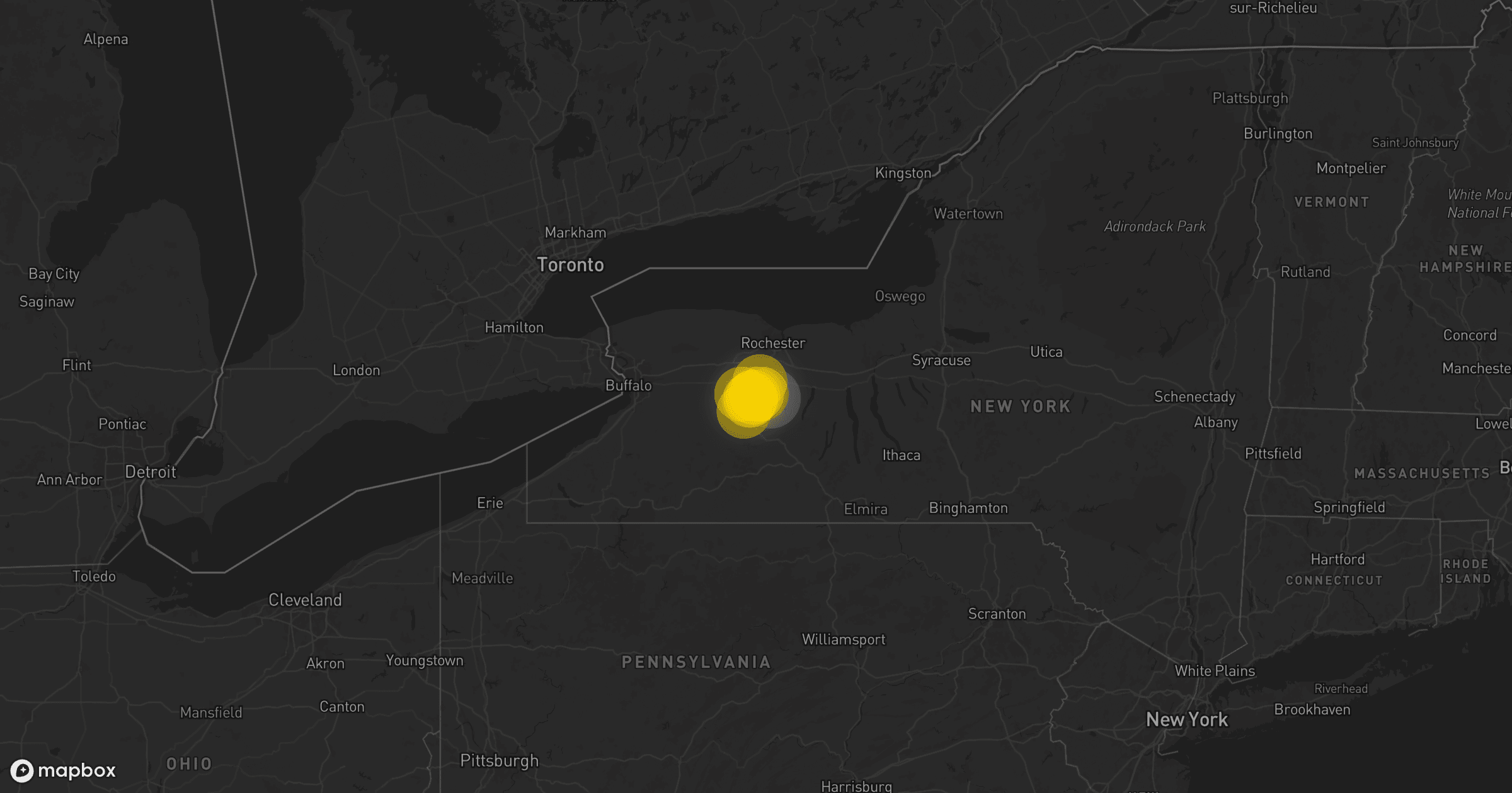 Storm map for the Livingston County, NY area