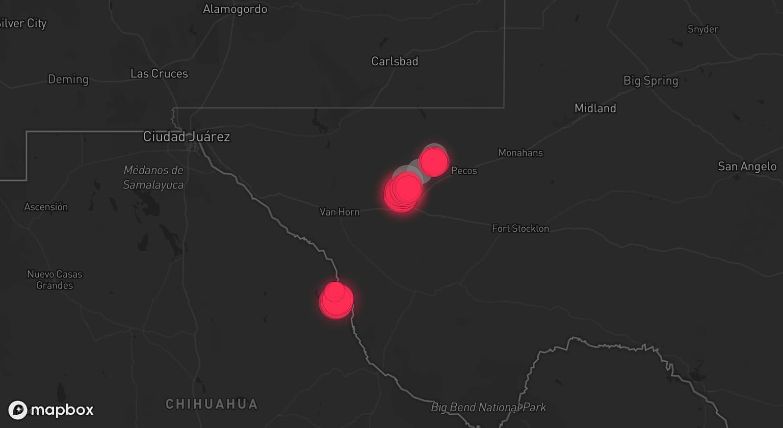 Storm map for 2 areas across Texas