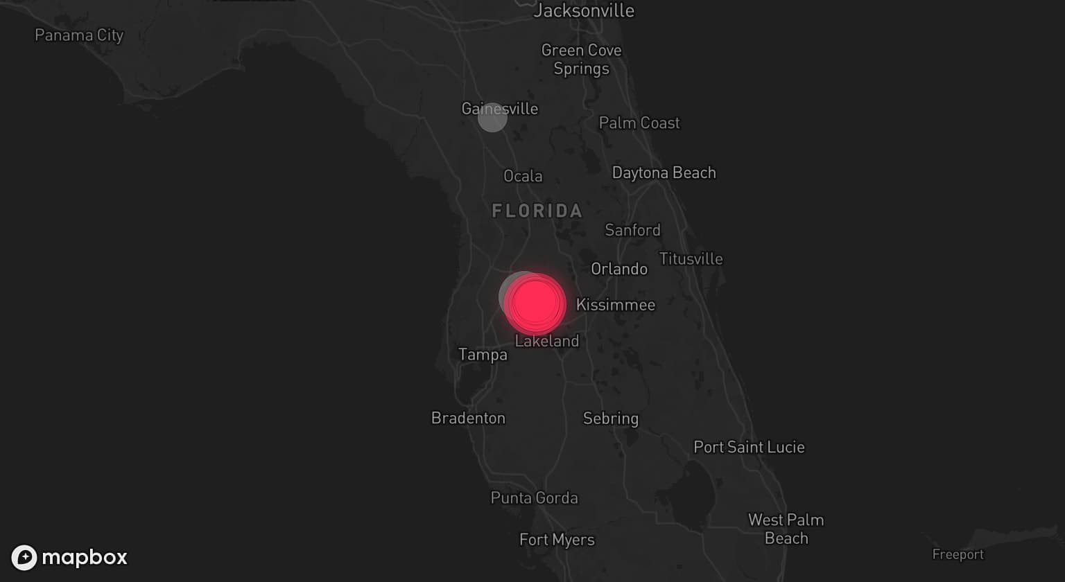 Storm map for 2 areas across Florida