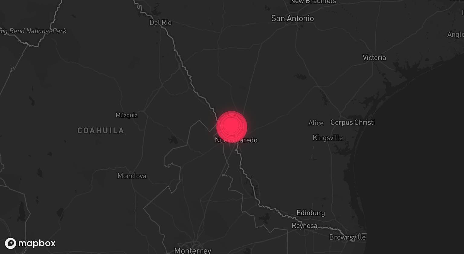 Storm map for the Laredo, TX area