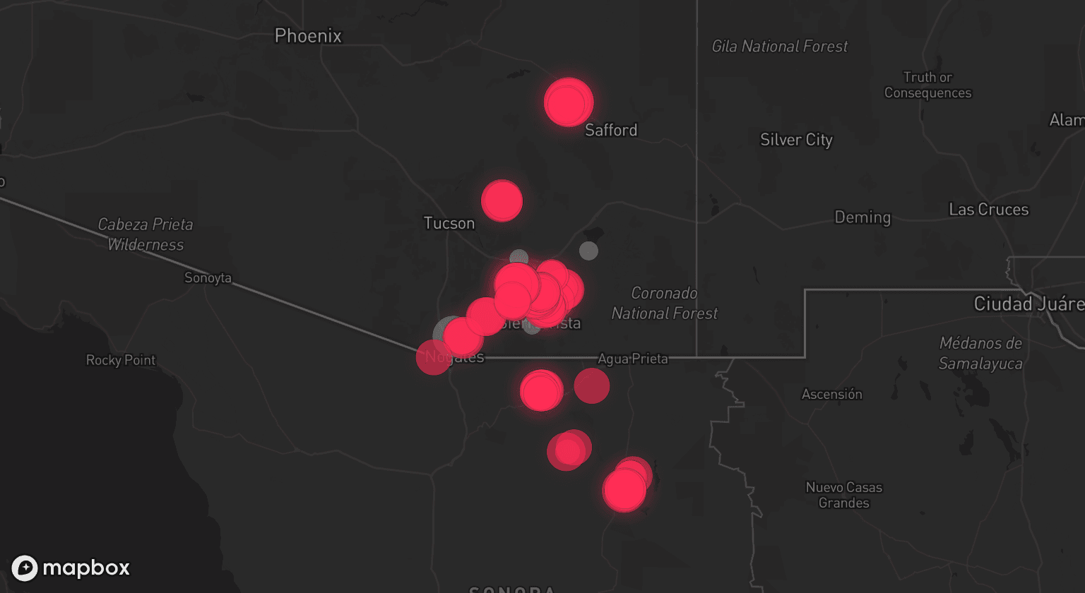 Storm map for 7 areas across Arizona