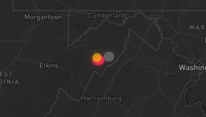 Storm map for the Hardy County, WV area