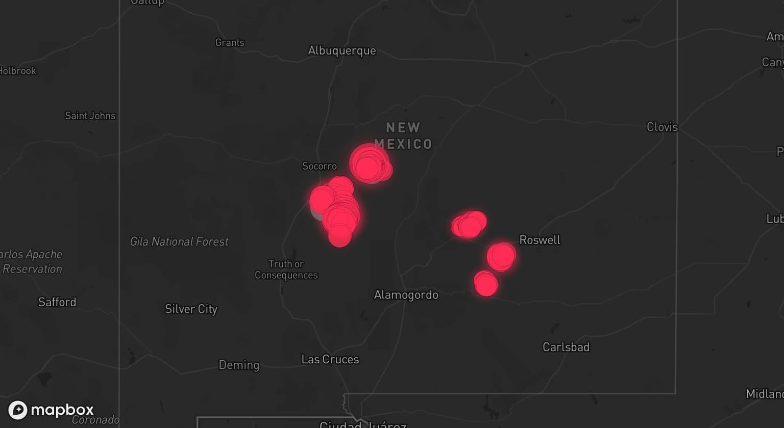 Storm map for the Socorro County, NM area