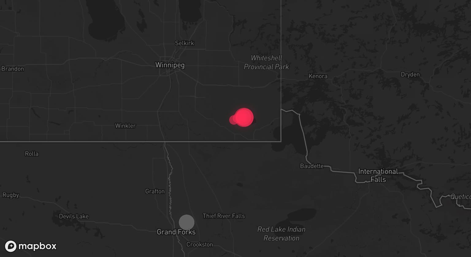 Storm map for the Grand Forks, ND area