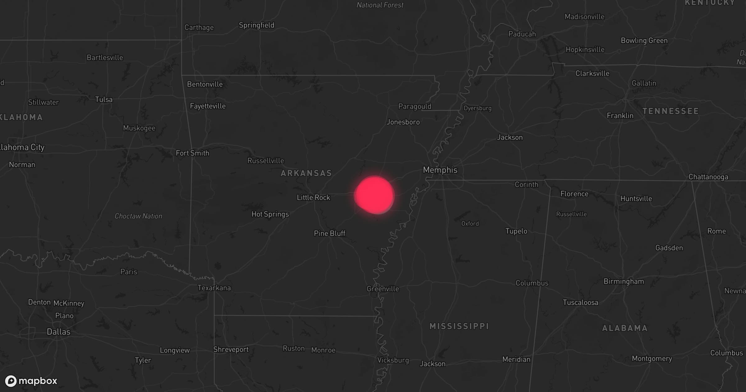 Storm map for the Monroe County, AR area