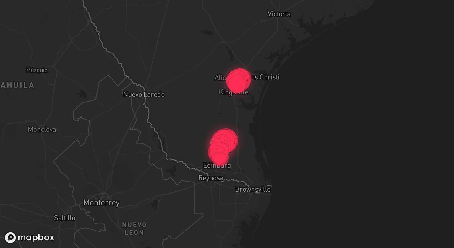 Storm map for 2 areas across Texas