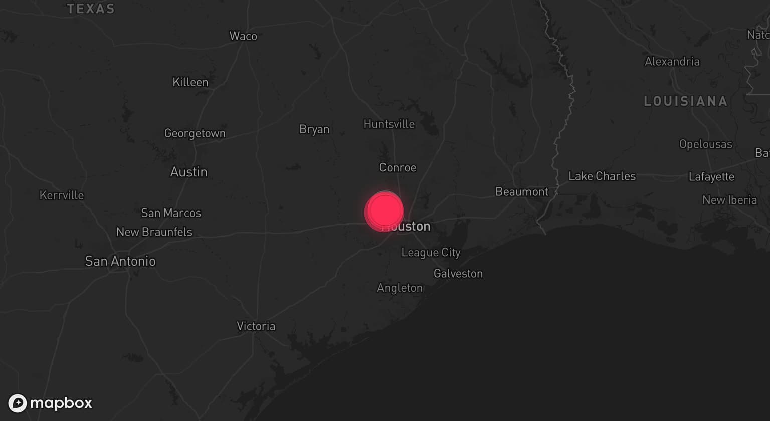 Storm map for the Harris County, TX area