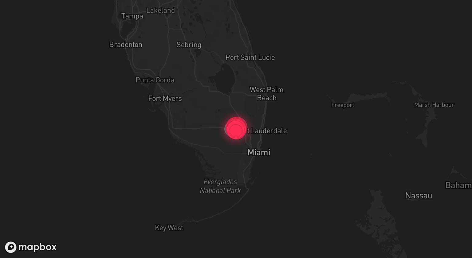 Storm map for the Broward County, FL area