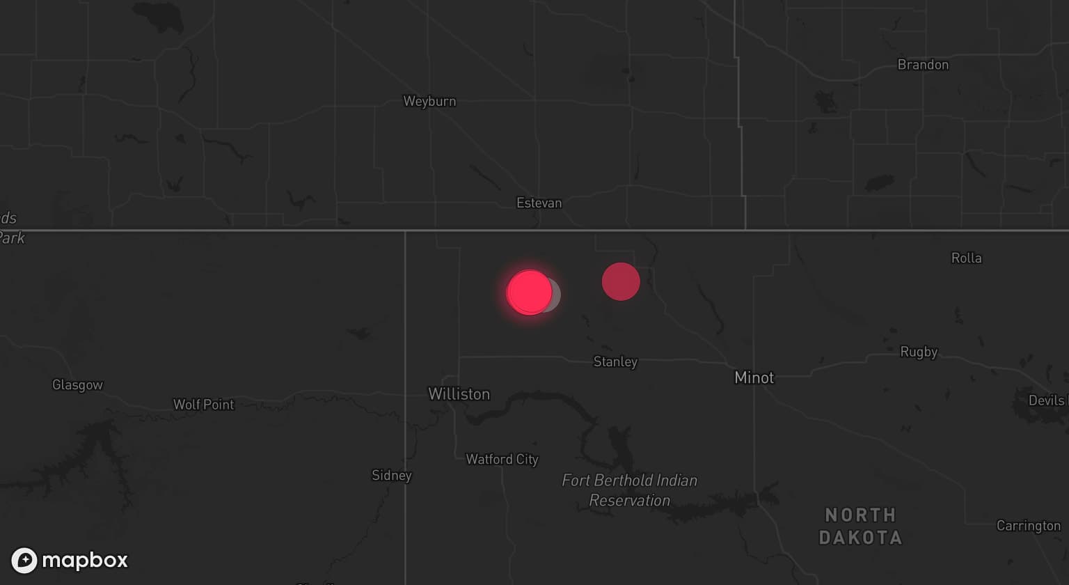 Storm map for the Divide County, ND area