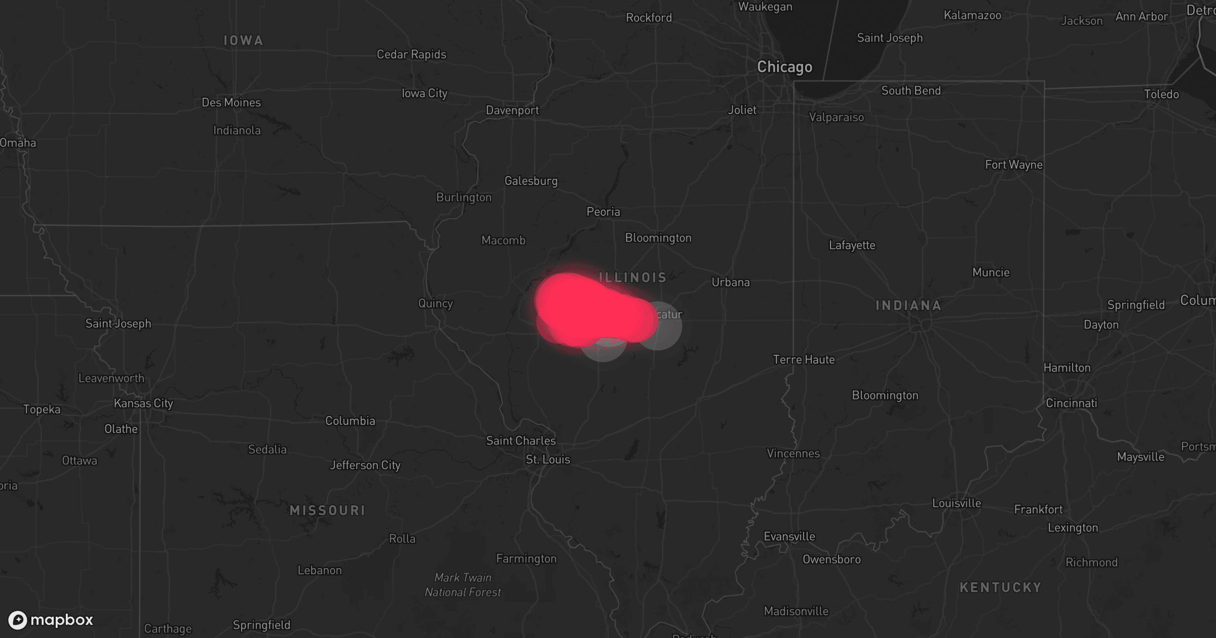 Storm map for 4 areas across Illinois