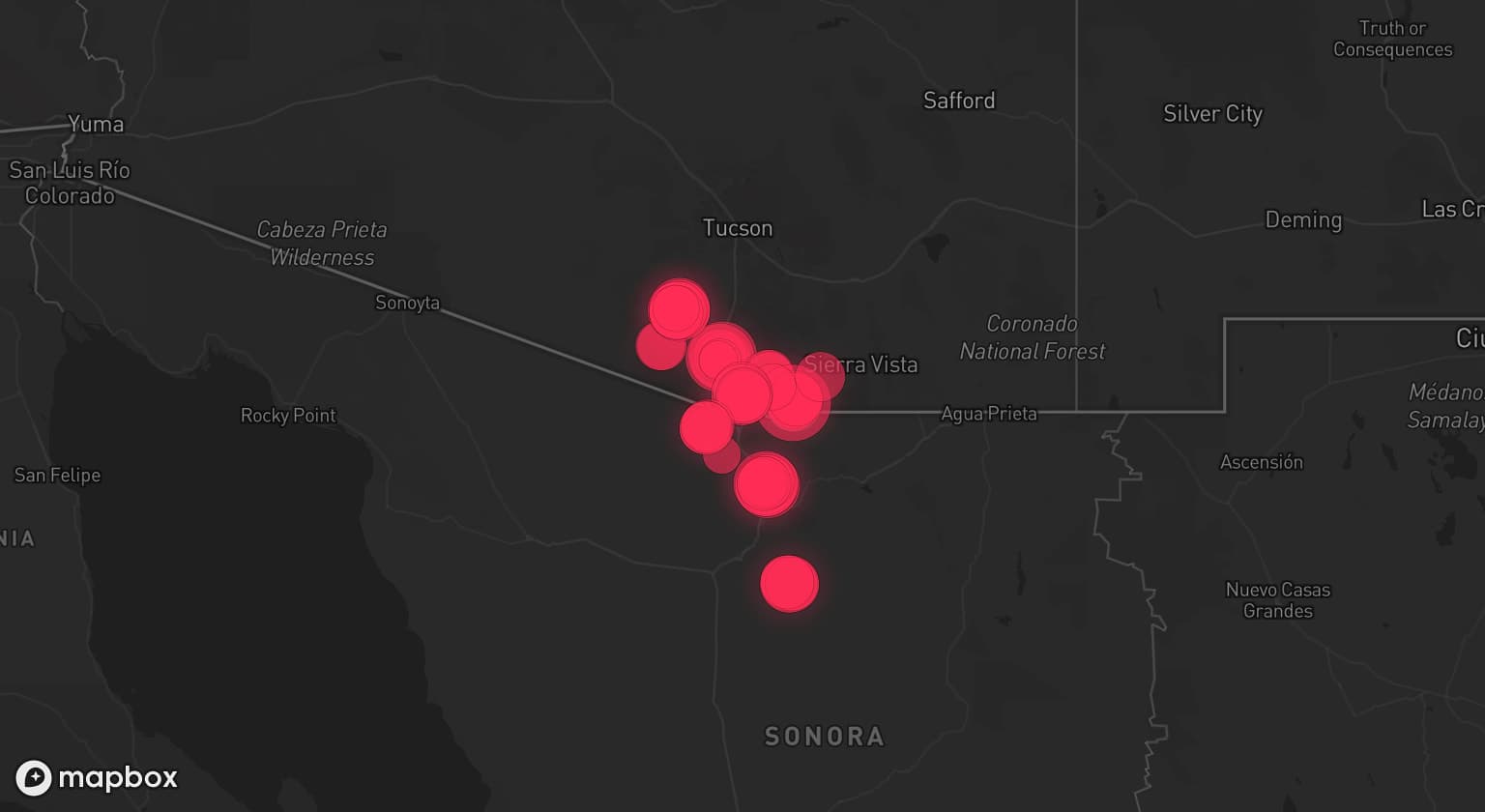 Storm map for 3 areas across Arizona