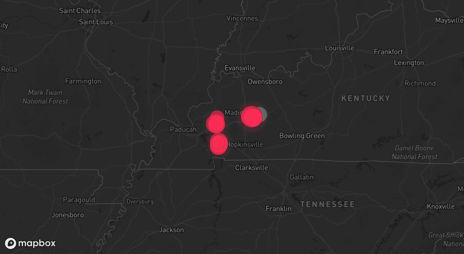 Storm map for the Muhlenberg County, KY area