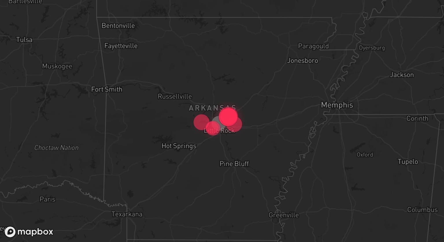 Storm map for the Little Rock, AR area