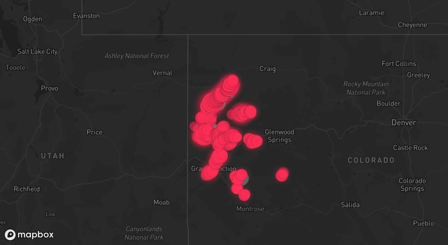 Storm map for 3 areas across Colorado