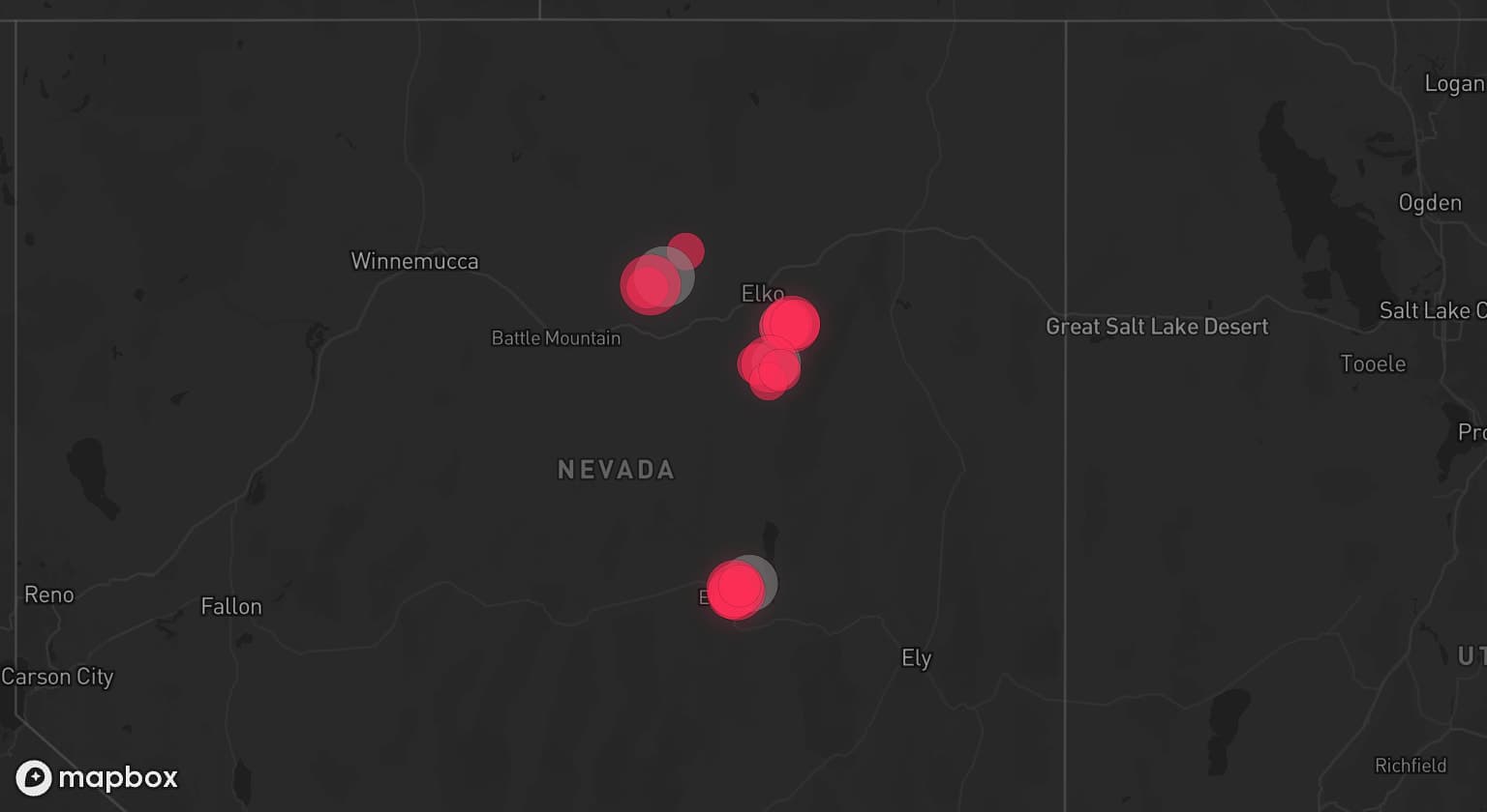 Storm map for 3 areas across Nevada