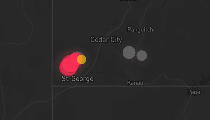 Storm map for 4 areas across Utah