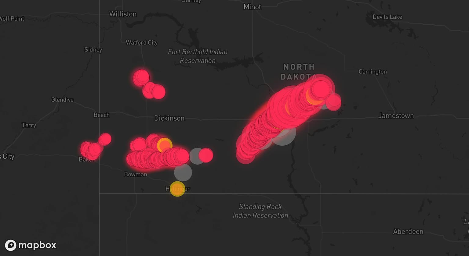 Storm map for 9 areas across North Dakota