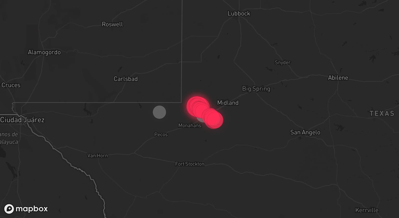 Storm map for 4 areas across Texas