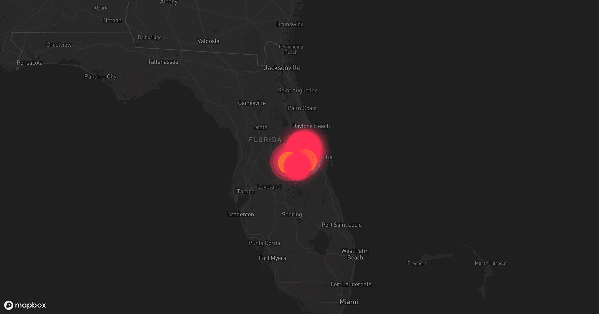 Storm map for 3 areas across Florida
