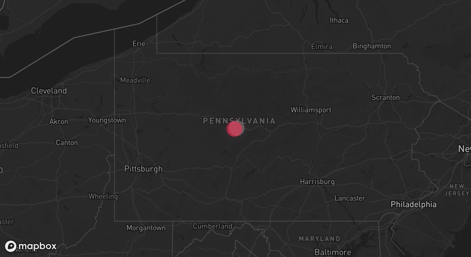 Storm map for the Clearfield County, PA area
