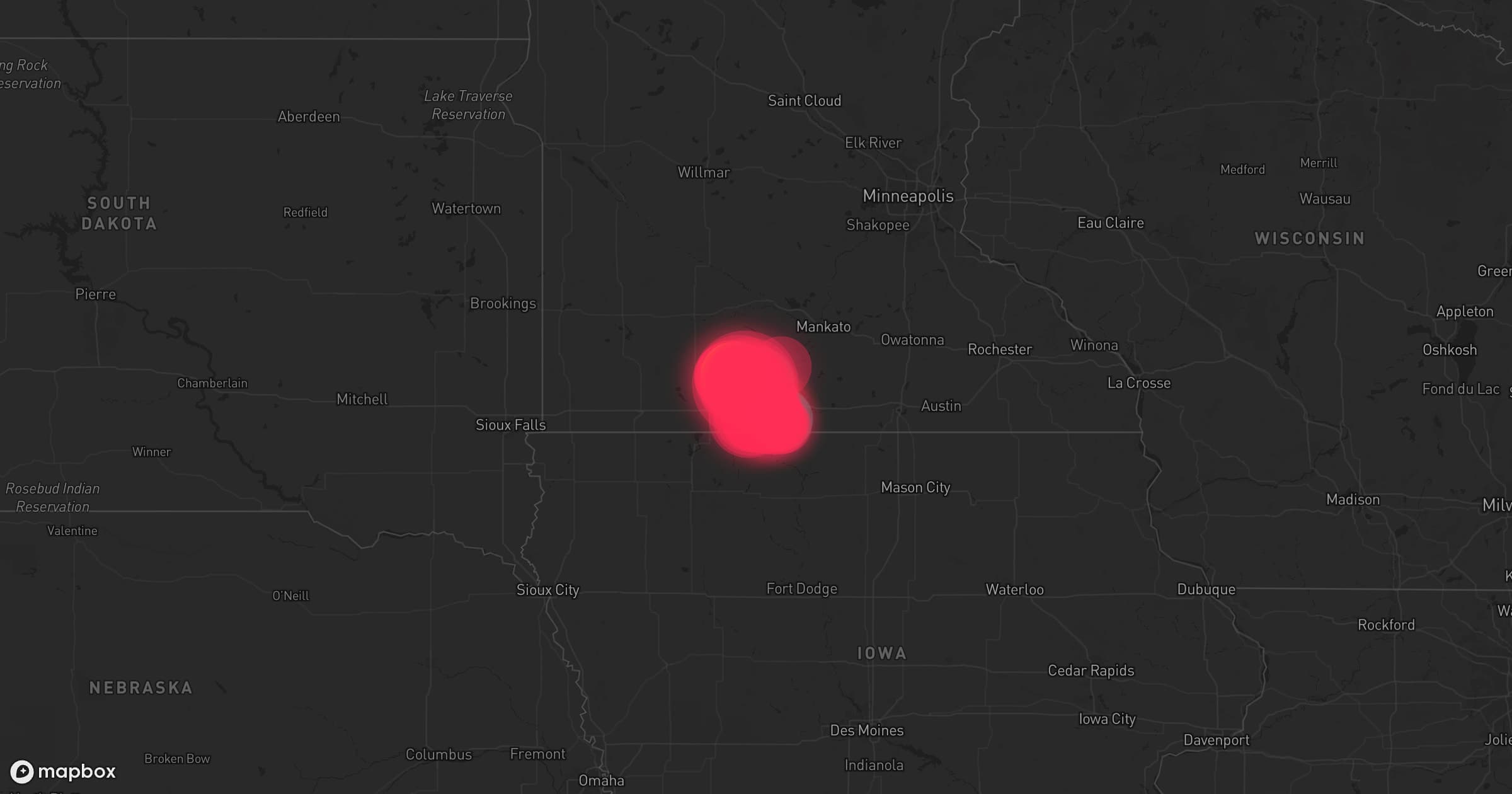 Storm map for 7 areas across Iowa and Minnesota