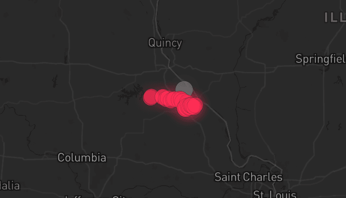 Storm map for the Pike County, MO area