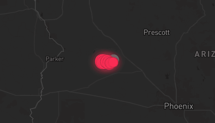 Storm map for 2 areas across Arizona