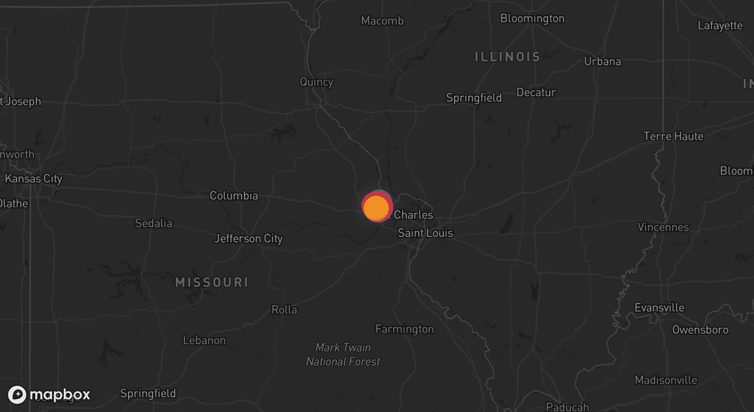 Storm map for the O'Fallon, MO area