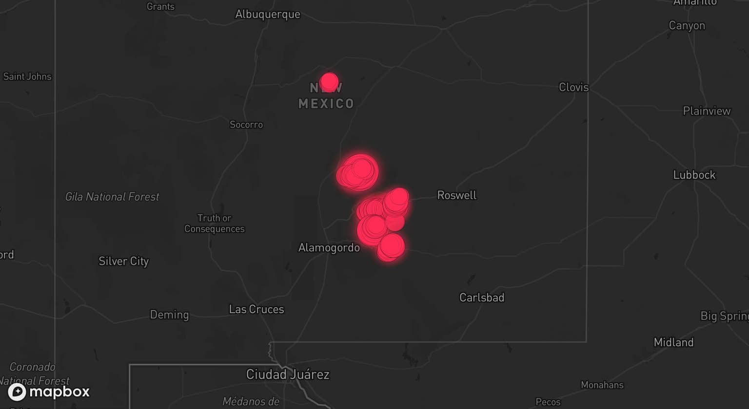 Storm map for the Lincoln County, NM area