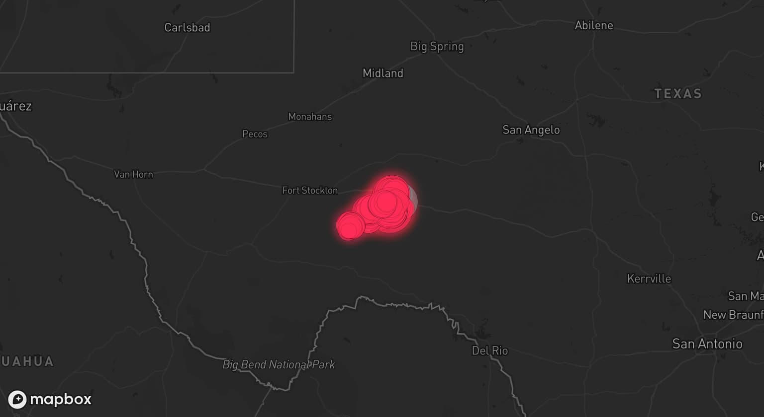 Storm map for 2 areas across Texas