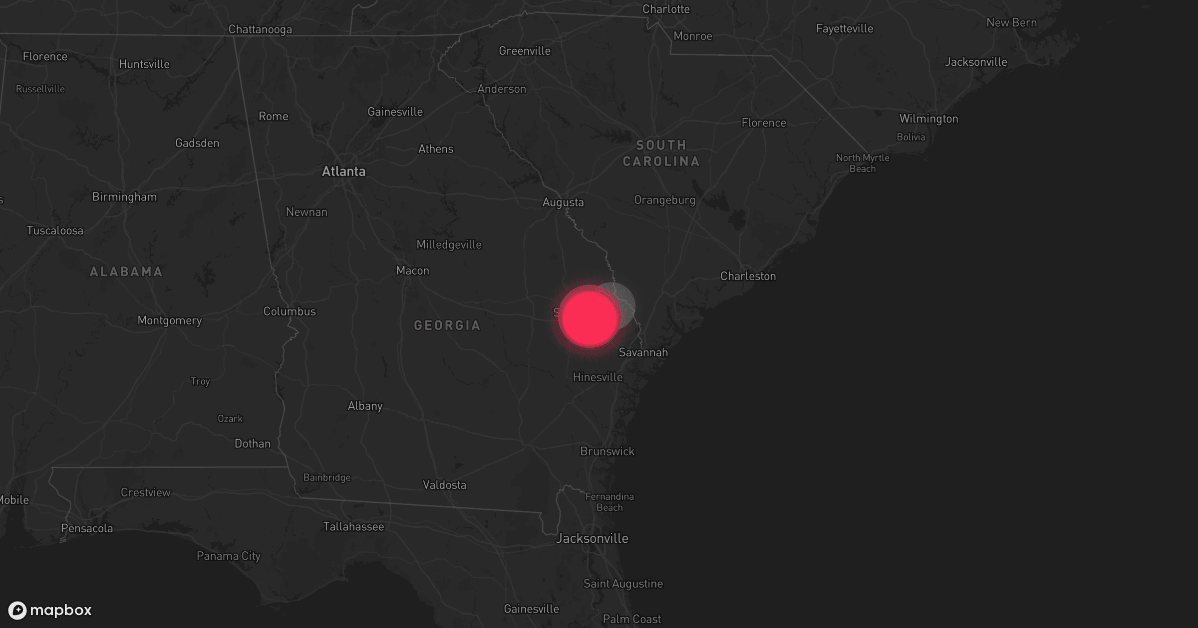 Storm map for the Effingham County, GA area