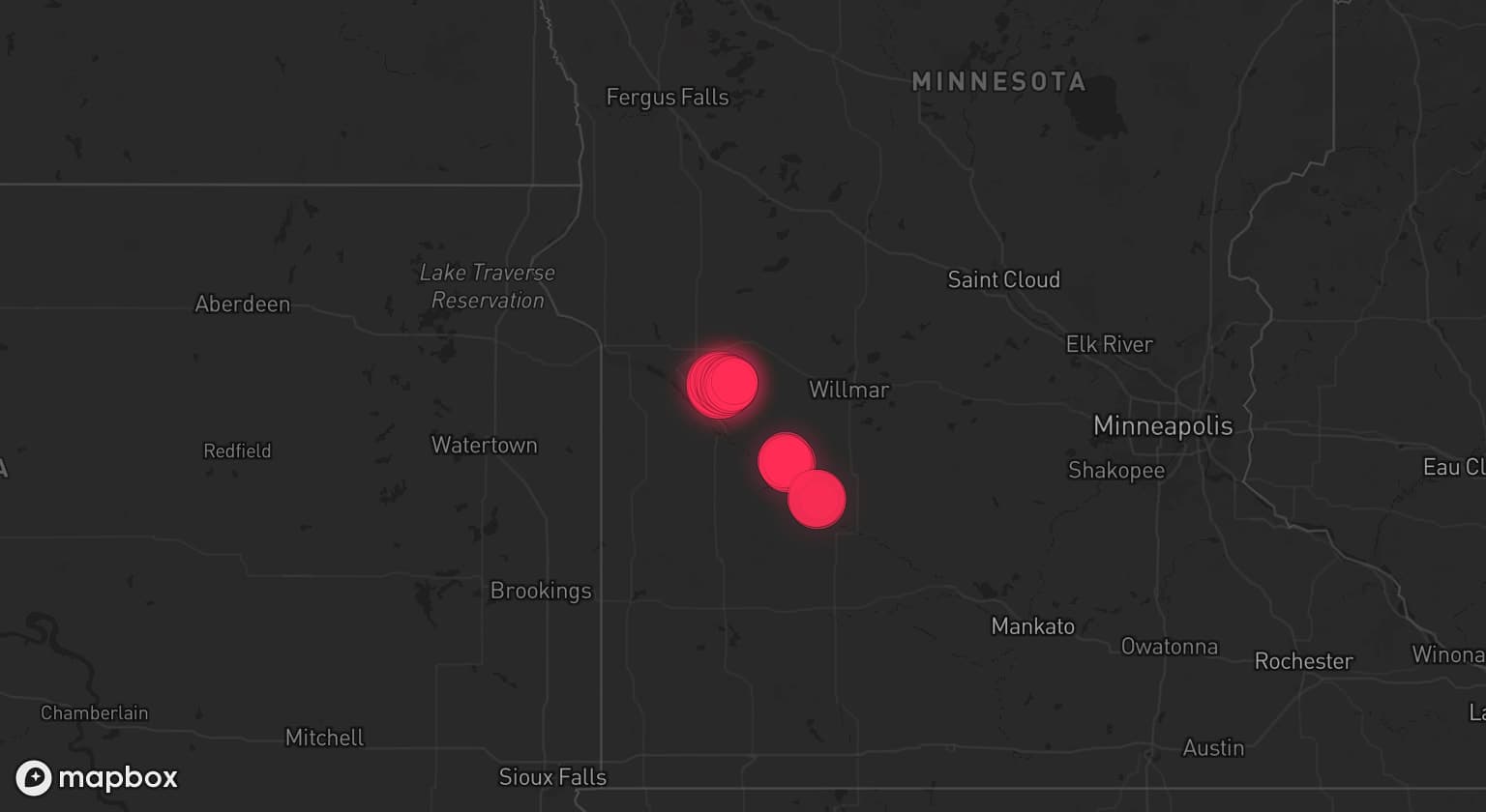 Storm map for the Chippewa County, MN area