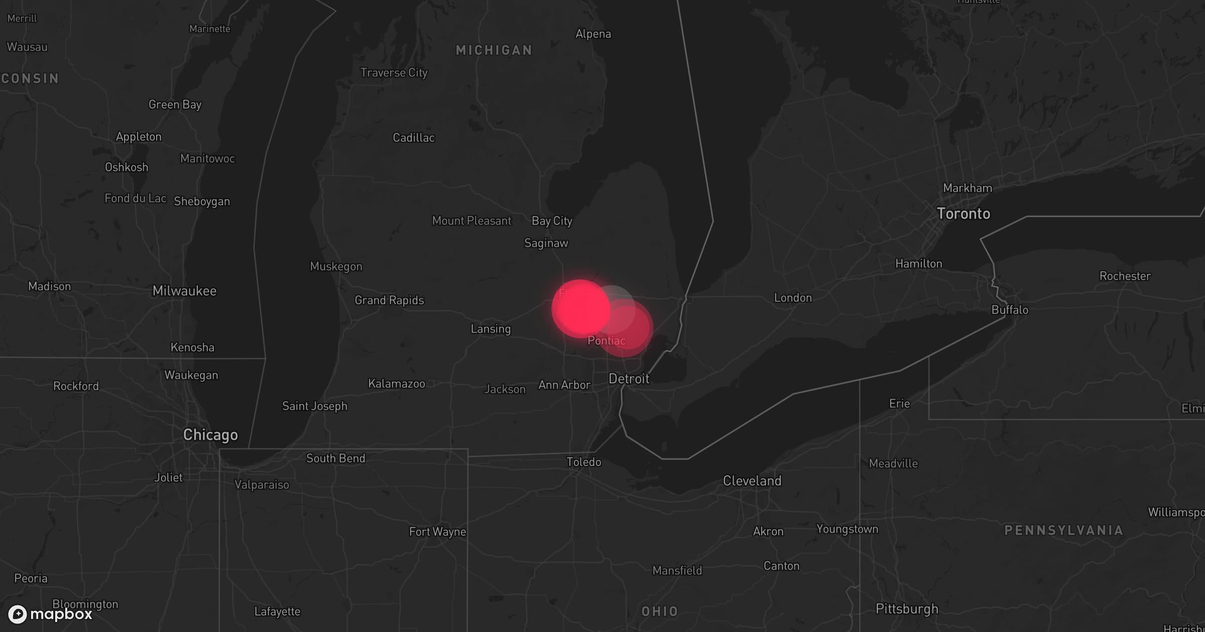 Storm map for the Lapeer County, MI area
