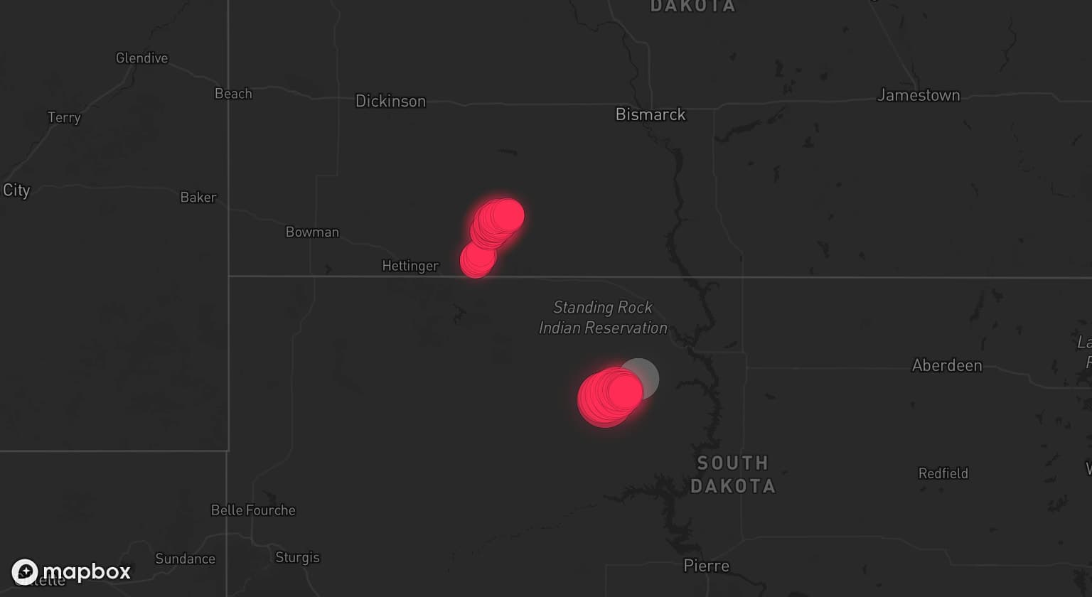 Storm map for the Dewey County, SD area