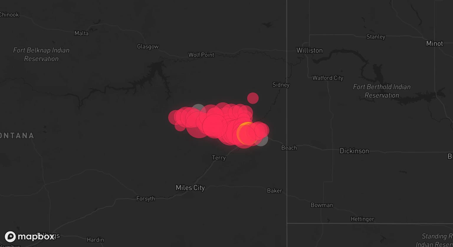 Storm map for 2 areas across Montana