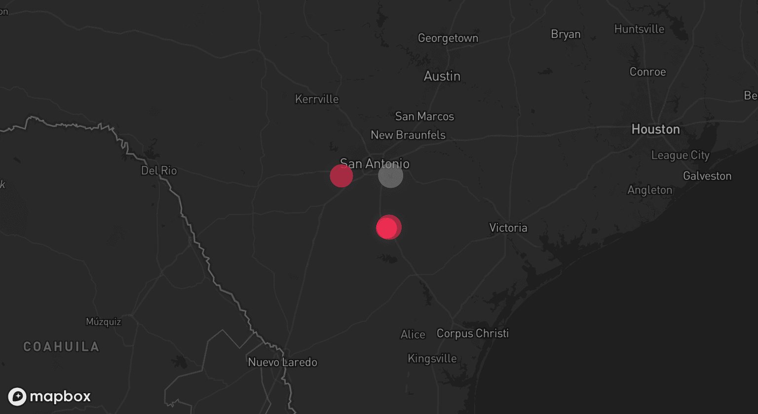 Storm map for the Bexar County, TX area